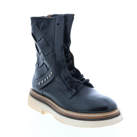 A.S.98 Inessa A38209-101 Womens Black Leather Lace Up Casual Dress Boots