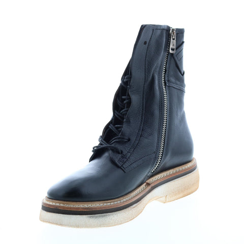 A.S.98 Inessa A38209-101 Womens Black Leather Lace Up Casual Dress Boots