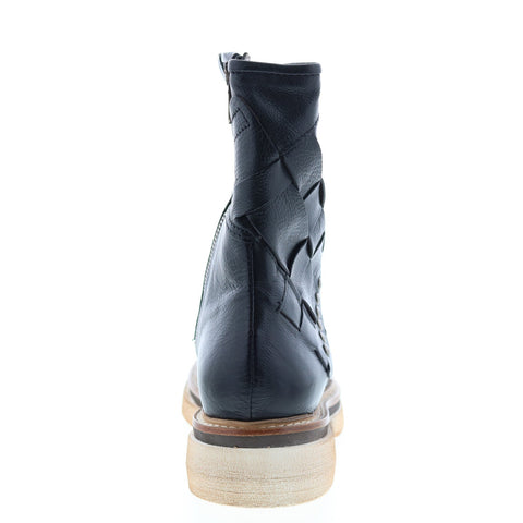 A.S.98 Inessa A38209-101 Womens Black Leather Lace Up Casual Dress Boots