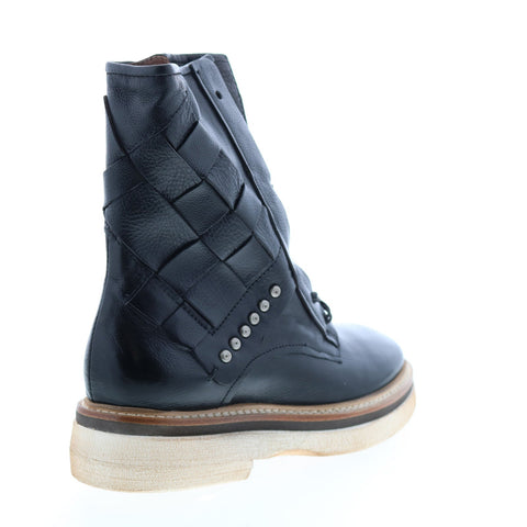 A.S.98 Inessa A38209-101 Womens Black Leather Lace Up Casual Dress Boots
