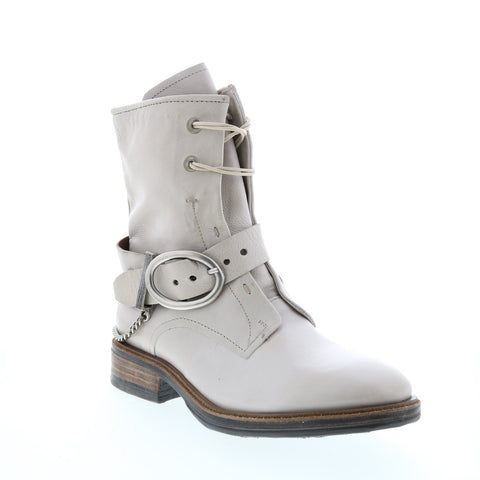 A.S.98 Faust A51202-101 Womens Beige Leather Hook & Loop Casual Dress Boots