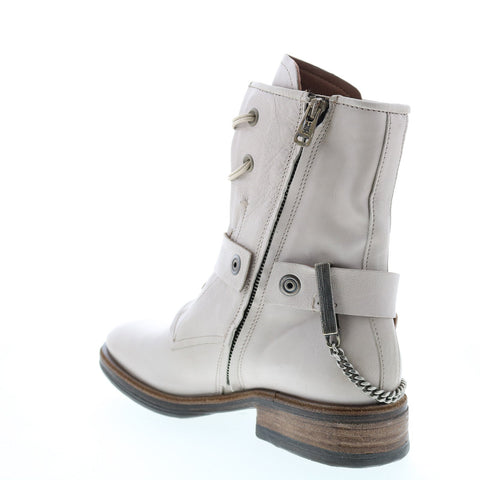 A.S.98 Faust A51202-101 Womens Beige Leather Hook & Loop Casual Dress Boots