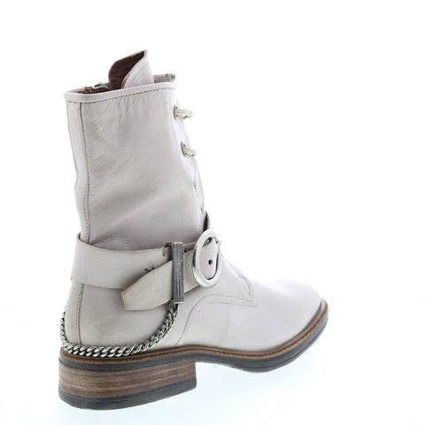 A.S.98 Faust A51202-101 Womens Beige Leather Hook & Loop Casual Dress Boots