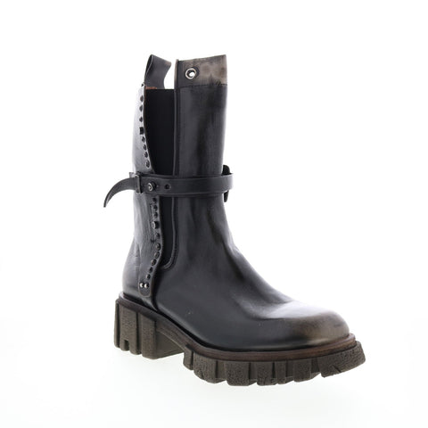 A.S.98 Hallsey A54202-101 Womens Black Leather Casual Dress Boots Boots