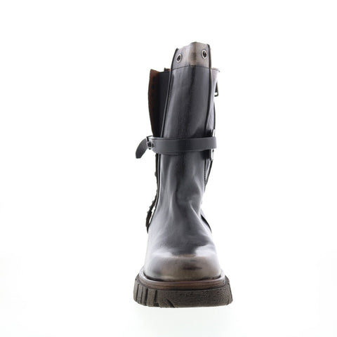 A.S.98 Hallsey A54202-101 Womens Black Leather Casual Dress Boots Boots