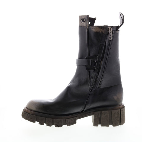 A.S.98 Hallsey A54202-101 Womens Black Leather Casual Dress Boots Boots