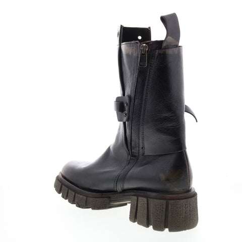 A.S.98 Hallsey A54202-101 Womens Black Leather Casual Dress Boots Boots