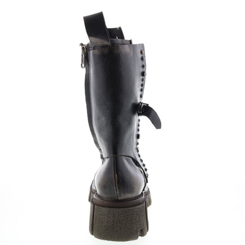 A.S.98 Hallsey A54202-101 Womens Black Leather Casual Dress Boots Boots