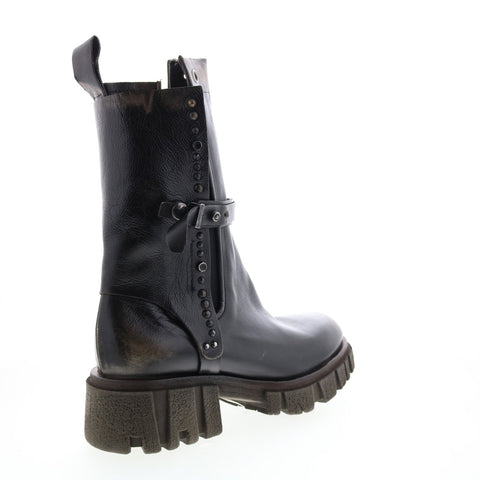 A.S.98 Hallsey A54202-101 Womens Black Leather Casual Dress Boots Boots