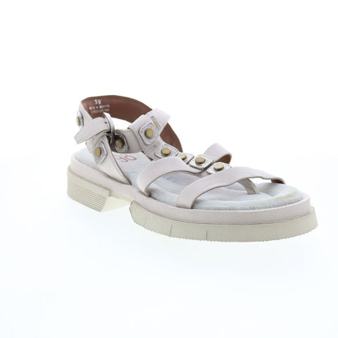 A.S.98 Ferdie A64003-301 Womens Beige Leather Strap Sandals Shoes