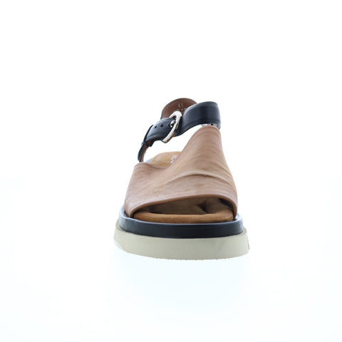 A.S.98 Ferman A64006-201 Womens Brown Leather Sandals Platform Shoes