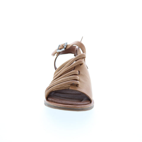 A.S.98 Simmy A70002-101 Womens Brown Leather Hook & Loop Strap Sandals Shoes