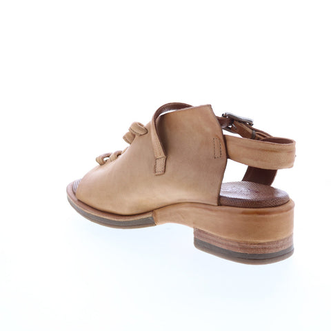 A.S.98 Simmy A70002-101 Womens Brown Leather Hook & Loop Strap Sandals Shoes