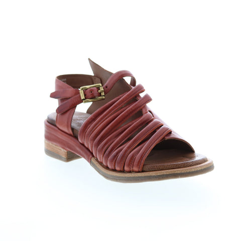 A.S.98 Simmy A70002-201 Womens Brown Leather Hook & Loop Strap Heels Shoes