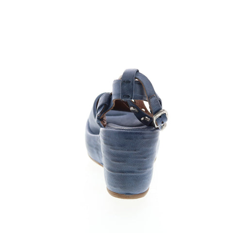 A.S.98 Arttie A76002-201 Womens Blue Leather Sandals Wedges Shoes