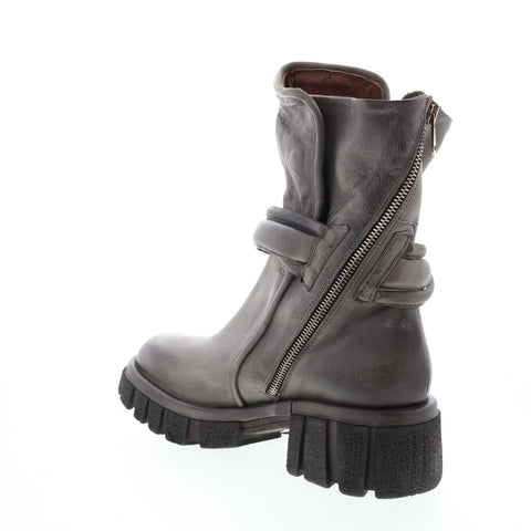 A.S.98 Hersh A82206-301 Womens Gray Leather Zipper Casual Dress Boots