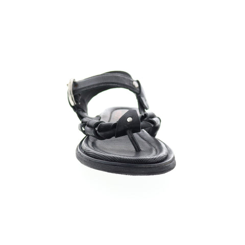 A.S.98 Tarron A84001-101 Womens Black Leather Strap Sandals Shoes