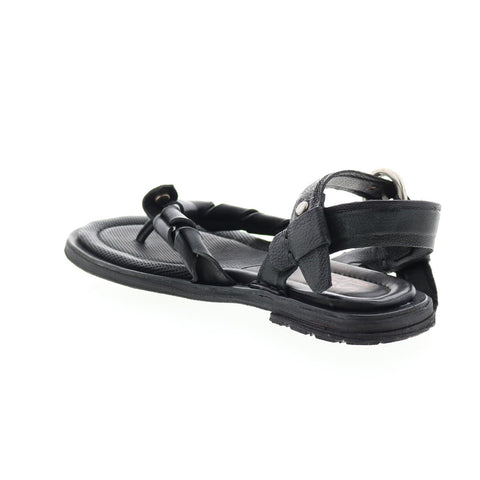 A.S.98 Tarron A84001-101 Womens Black Leather Strap Sandals Shoes