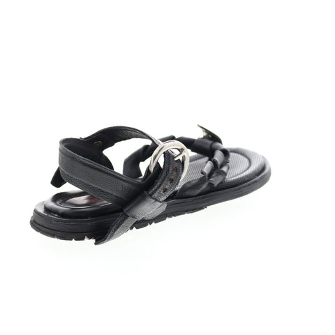 A.S.98 Tarron A84001-101 Womens Black Leather Strap Sandals Shoes