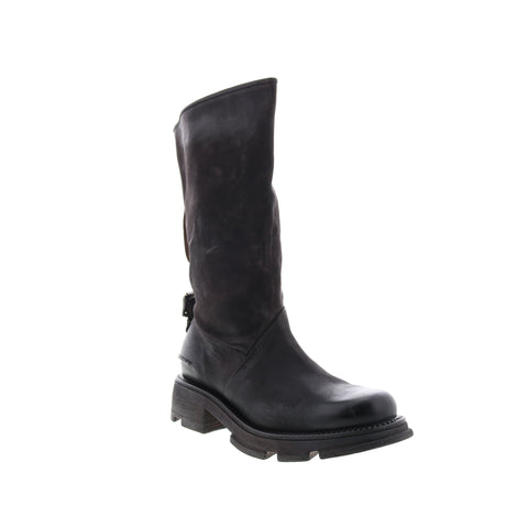 A.S.98 Lexington A94307-201 Womens Black Leather Zipper Mid Calf Boots