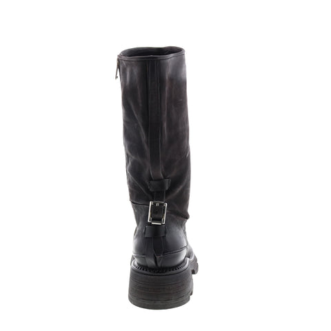 A.S.98 Lexington A94307-201 Womens Black Leather Zipper Mid Calf Boots