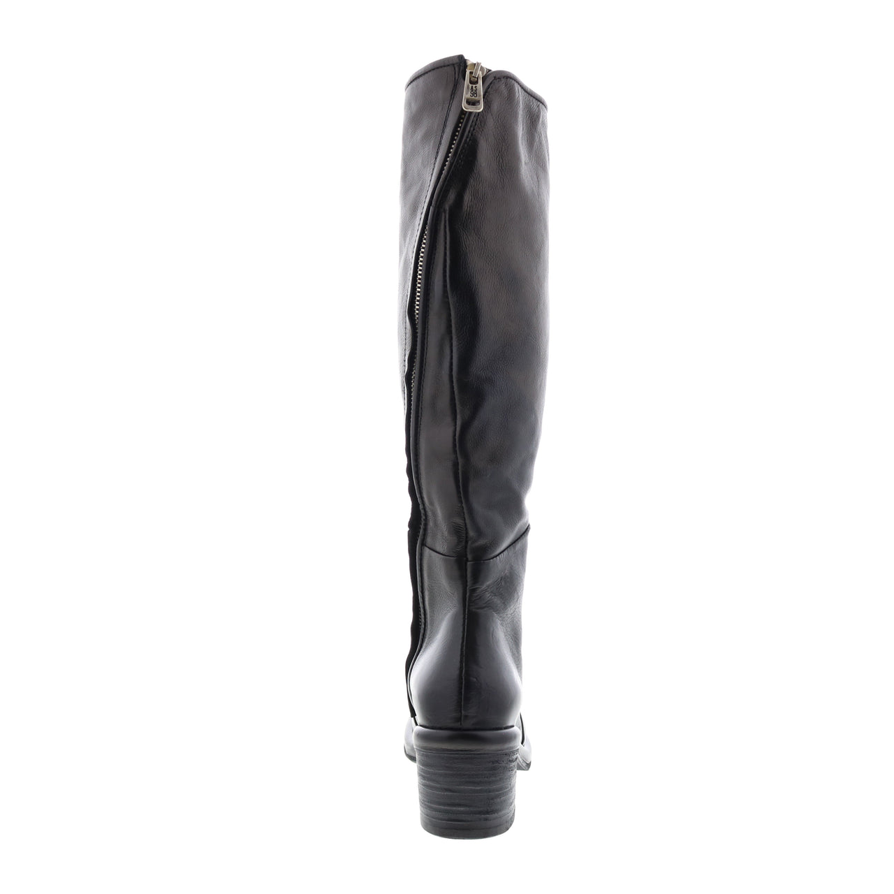A.S.98 Lynton A95305-201 Womens Black Leather Zipper Knee High Boots ...