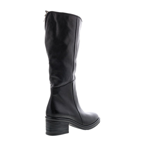 A.S.98 Lynton A95305-101 Womens Black Leather Zipper Knee High Boots