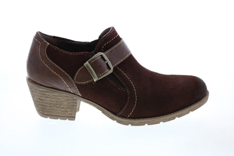Earth Origins Oakland Addie Womens Brown Suede Zipper Ankle & Booties Boots