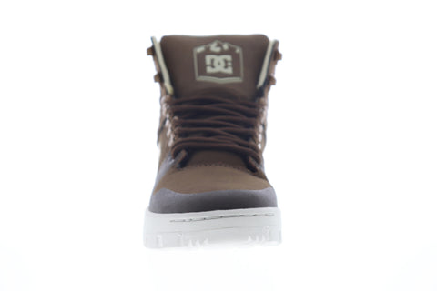 DC Pure High-Top Water Resistant Boot ADYB100006 Mens Brown Skate Sneakers Shoes