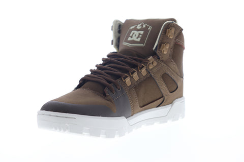 DC Pure High-Top Water Resistant Boot ADYB100006 Mens Brown Skate Sneakers Shoes