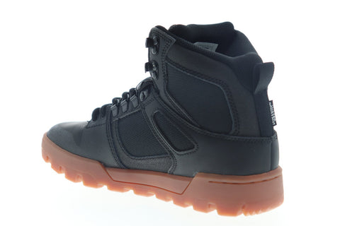 DC Pure HI Water Resistant ADYB100006 Mens Black Leather Lace Up Athletic Skate Shoes