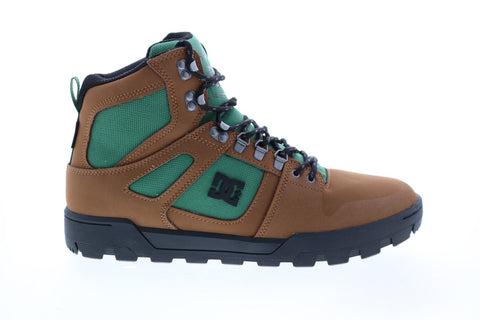 DC Pure High-Top Winter Boot ADYB100009 Mens Brown Leather Casual Dress Boots