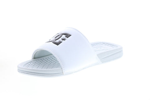 DC Bolsa ADYL100026 Mens White Synthetic Slides Sandals Shoes