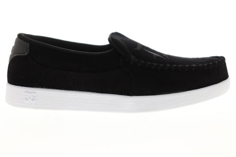 DC Villain TX SE ADYS100200 Mens Black Canvas Slip On Skate Sneakers Shoes