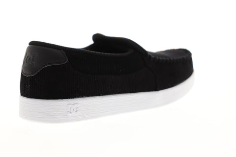 DC Villain TX SE ADYS100200 Mens Black Canvas Slip On Skate Sneakers Shoes