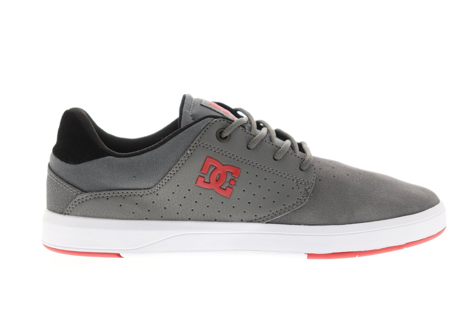 DC Plaza TC ADYS100401 Mens Gray Suede Lace Up Skate Sneakers