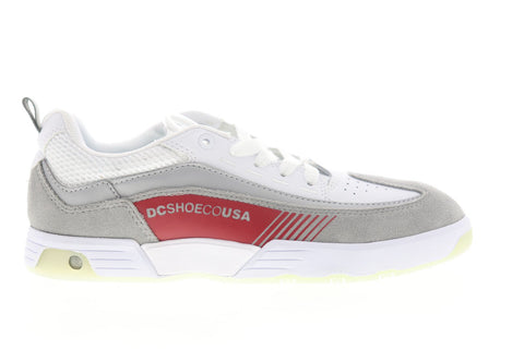 DC Legacy 98 Slim SE ADYS100447 Mens White Gray Suede Athletic Skate Shoes