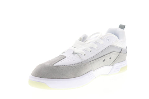 DC Legacy 98 Slim SE ADYS100447 Mens White Gray Suede Athletic Skate Shoes