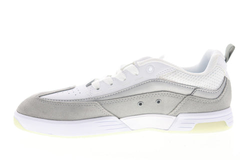 DC Legacy 98 Slim SE ADYS100447 Mens White Gray Suede Athletic Skate Shoes