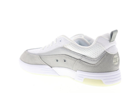 DC Legacy 98 Slim SE ADYS100447 Mens White Gray Suede Athletic Skate Shoes