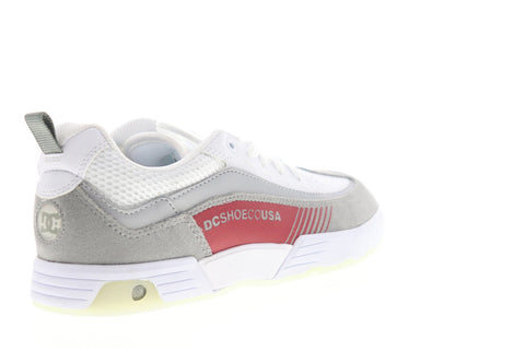 DC Legacy 98 Slim SE ADYS100447 Mens White Gray Suede Athletic Skate Shoes