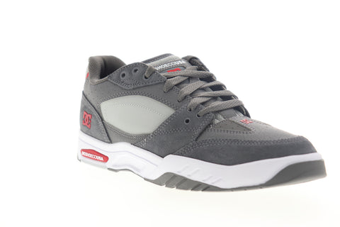 DC Maswell ADYS100473 Mens Gray Leather Low Top Lace Up Skate Sneakers Shoes