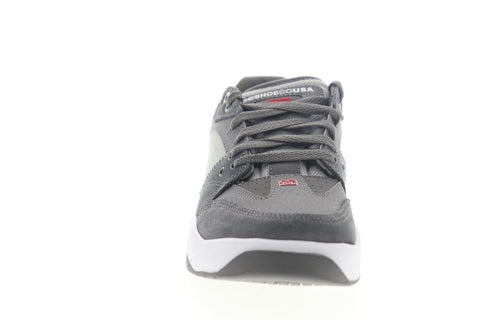 DC Maswell ADYS100473 Mens Gray Leather Low Top Lace Up Skate Sneakers Shoes
