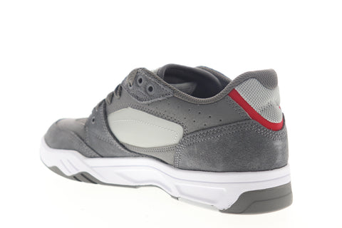 DC Maswell ADYS100473 Mens Gray Leather Low Top Lace Up Skate Sneakers Shoes