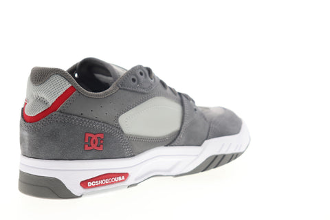 DC Maswell ADYS100473 Mens Gray Leather Low Top Lace Up Skate Sneakers Shoes
