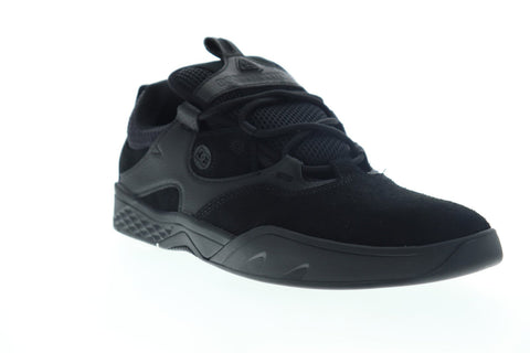 DC Kalis ADYS100506 Mens Black Suede Lace Up Athletic Skate Shoes