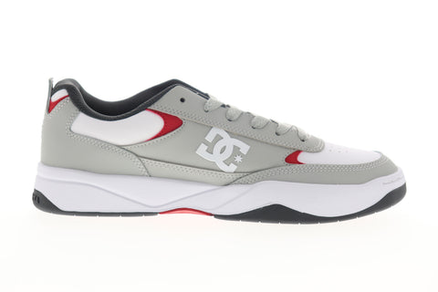 DC Penza ADYS100509 Mens Gray Leather Lace Up Skate Sneakers Shoes