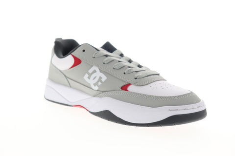 DC Penza ADYS100509 Mens Gray Leather Lace Up Skate Sneakers Shoes