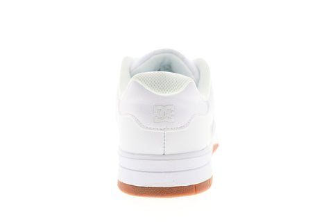 DC Central ADYS100551 Mens White Leather Low Top Lace Up Skate Sneakers Shoes