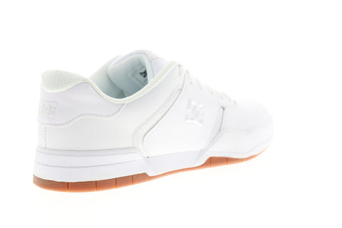 DC Central ADYS100551 Mens White Leather Low Top Lace Up Skate Sneakers Shoes